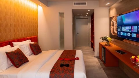 Premium Double Room, City View | In-room safe, desk, laptop workspace, blackout drapes