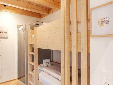Interior Design, Wood, Flooring, Floor, Bunk Bed, Bedroom, Ceiling, Furniture, Bed, Room