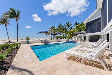 The backyard features a private pool for soaking up the Florida sun.