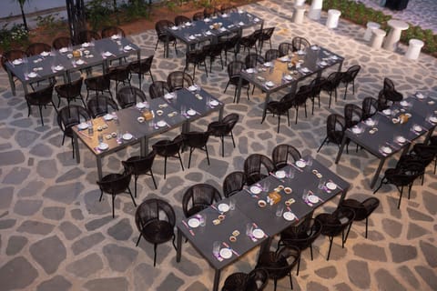 Outdoor banquet area