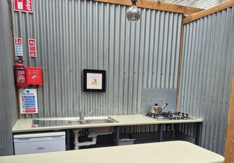 Fridge, stovetop, electric kettle