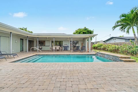 Beautiful private pool with plenty of outdoor seating for the family