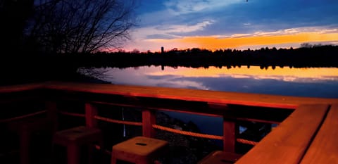 Deck, out door space.  
(Lake level is currently low so views are limited)