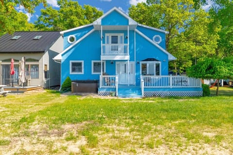 Bright blue and impossible to miss