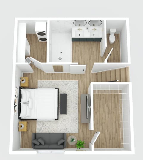 Spacious primary suite with ensuite bath, walk-in closet & lounge area