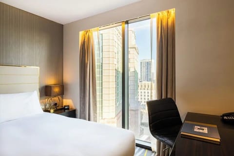 Bedroom. Interior and views may vary based on location and availability