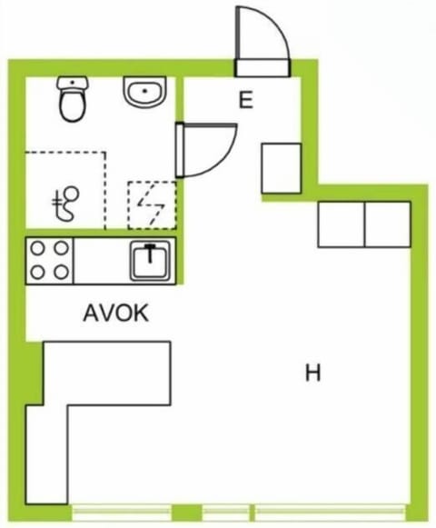 Comfort Studio, 1 Queen Bed, Courtyard View | Floor plan