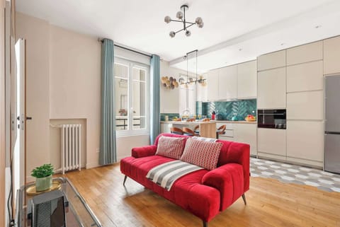 The open-plan living, kitchen and dining area