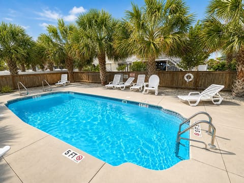 outdoor private pool that is shared by the left and right units