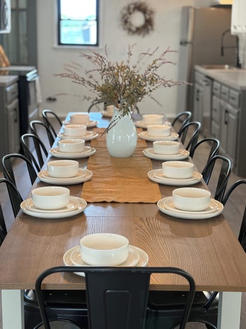 Gather around the table with seating for the whole group.