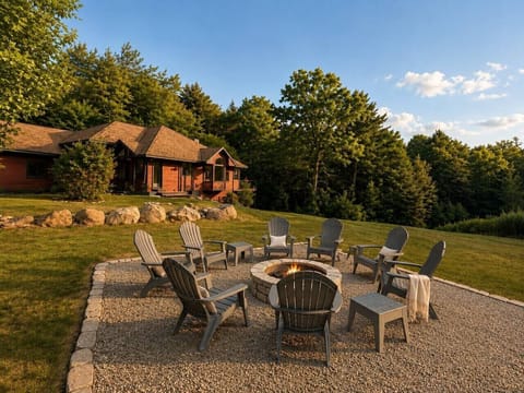 Fire pit surrounded by comfortable outdoor seating