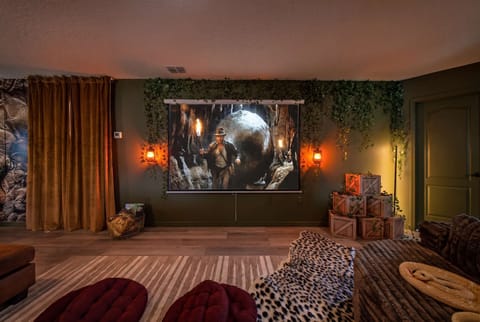 Enjoy cinematic movie nights in your own private theater room.