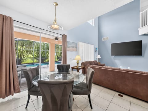 Spacious Downstairs Area with Living Room, TV, Additional Dining and Full Size Kitchen