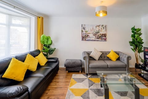 Sink into plush sofas for cosy Netflix nights in the bright lounge