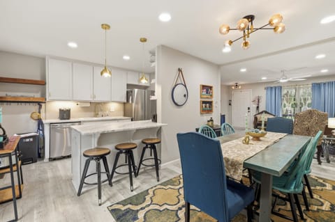Barstool seating at kitchen counter