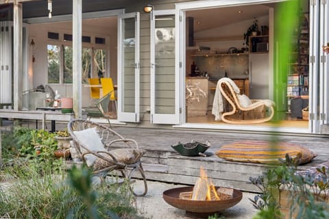 Outdoor fire pit with seating for relaxed evenings
