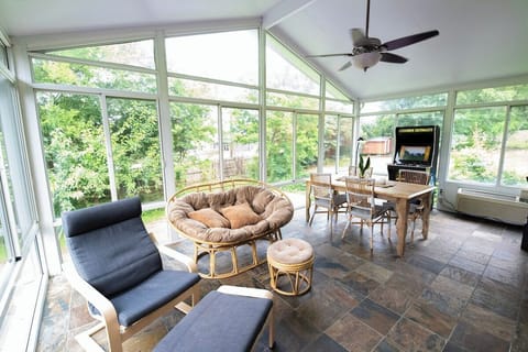 Sunroom at the back of the house. Perfectly peaceful and inviting!