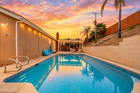 Private outdoor pool surrounded by a spacious patio, perfect for relaxation