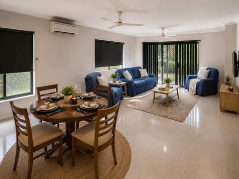 Spacious open-plan living area with comfortable seating