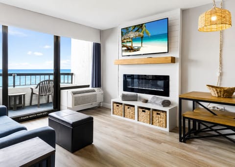 Oceanfront Living Room & Balcony