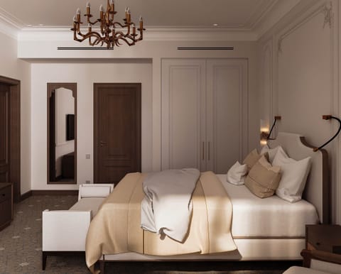 Executive Suite | Premium bedding, pillowtop beds, minibar, in-room safe