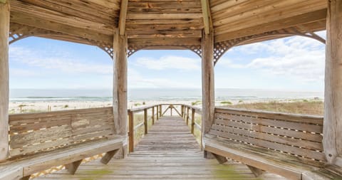 Sip morning coffee or an evening cocktail in the elegant beachside gazebo​