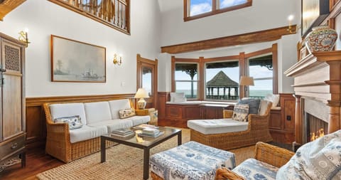 Curl up in the stunning living room & stream your favorites on the smart TV​