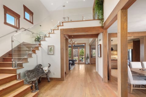 Step inside to airy timber beams and open, welcoming spaces.