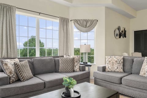Comfortable seating for movie nights and conversations.