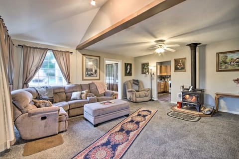 Living Room | Sectional Sofa | Wood Stove