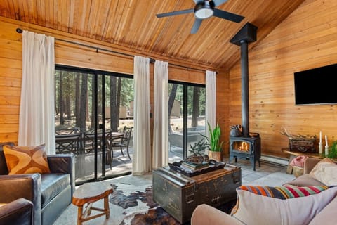 Relax with forest views, comfortable seating, and abundant natural light.