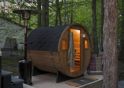 Sweat. Breathe. Reset. The cedar barrel sauna is waiting.