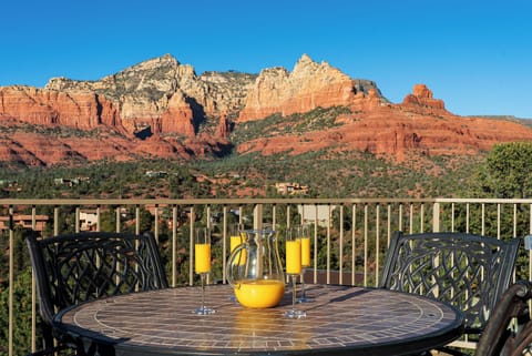 Welcome to Hilltop Haven at Norbie, your luxury Sedona retreat featuring spectacular red rock views from almost all rooms of the house.