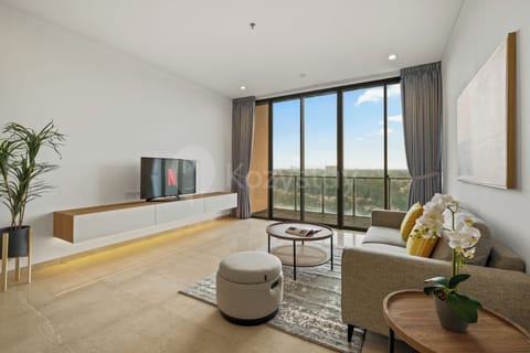 Apartment, 2 Bedrooms, City View | Living area | 43-inch Smart TV with cable channels, Netflix, streaming services