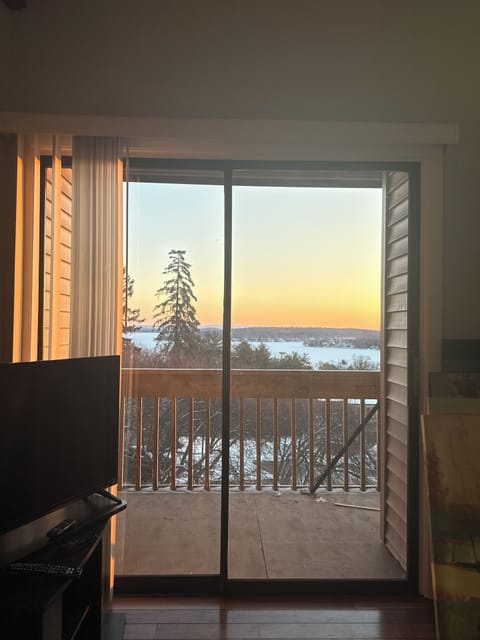 Amazing sunrise view over Winnipesaukee