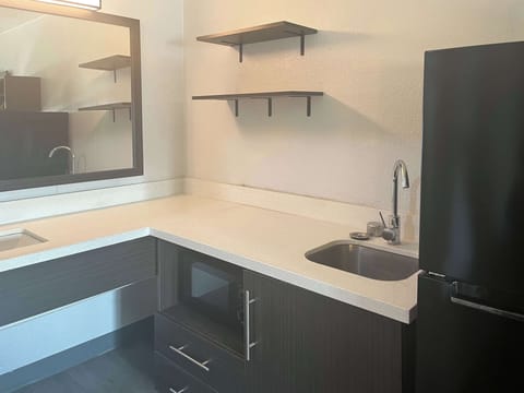 Fridge, microwave, coffee/tea maker