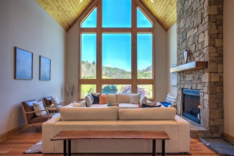 big windows with mountain views