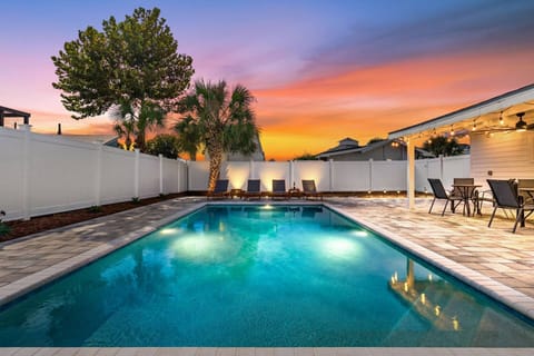 Golden hour hits different from the edge of your private pool!
