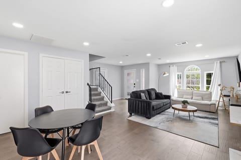 Open-concept living and dining area
