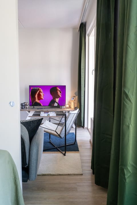The large windows let in plenty of natural light