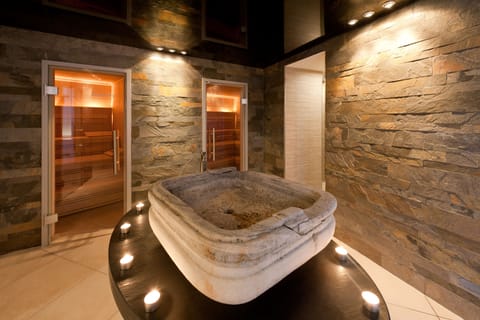 Sauna, hot tub, steam room, body treatments, hot stone massages