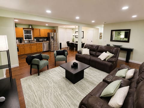 First level — open kitchen and living room concept