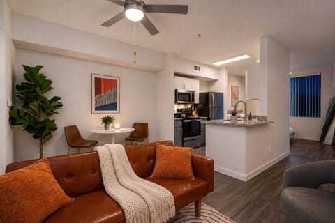Main living area at night