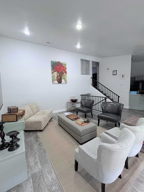 Living room and stairway to upstairs
