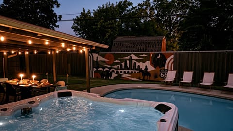 Private Backyard Oasis: Year-Round Pool, Hot Tub, Putting Green & Fire Pit