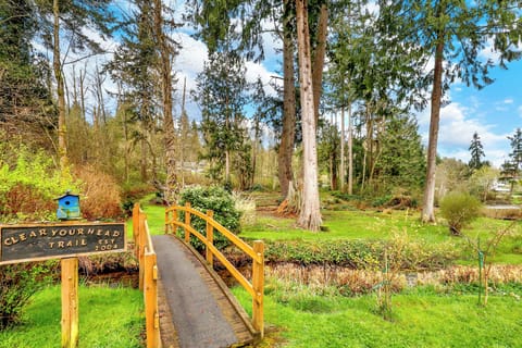 Bridge runs over salmon creek leading to Liberty Bay