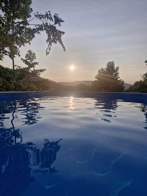 Swimming pool with mountain view
