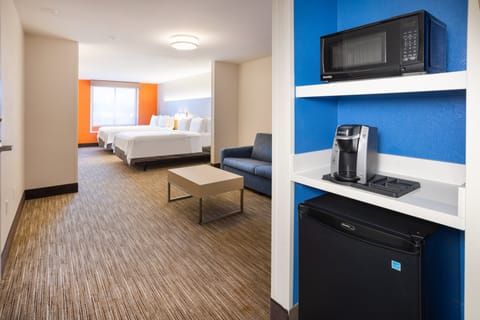 Suite, 2 Queen Beds, Roll-in Shower (Communications) | In-room safe, desk, blackout drapes, iron/ironing board
