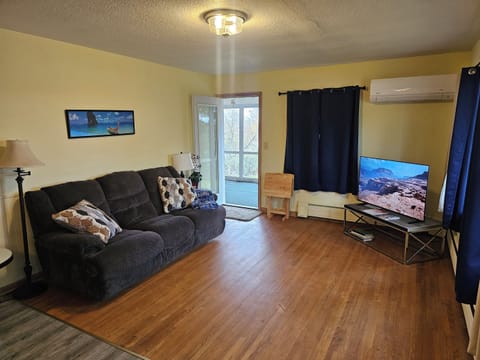 Couch, recliner, Roku smart TV, and access to 3 season porch