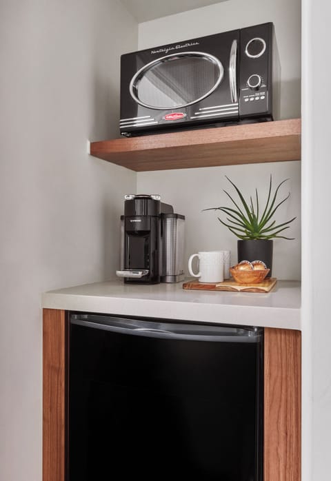 Microwave, coffee/tea maker, paper towels